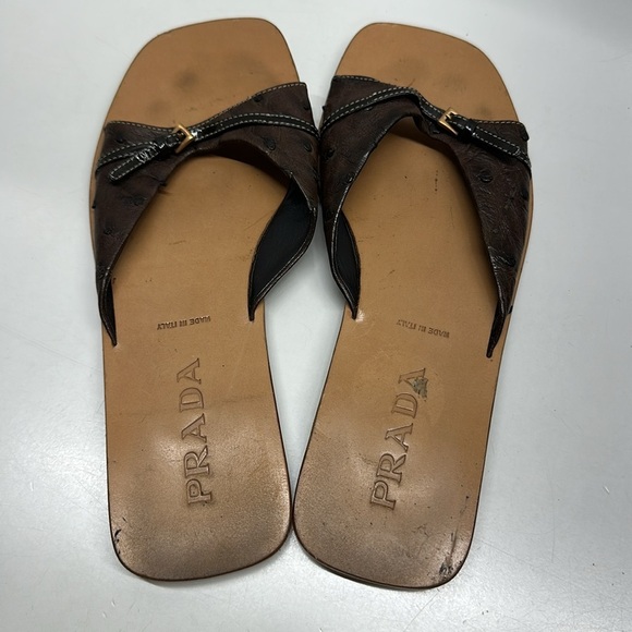 Prada Dark Brown Leather Sandals - Picture 4 of 9